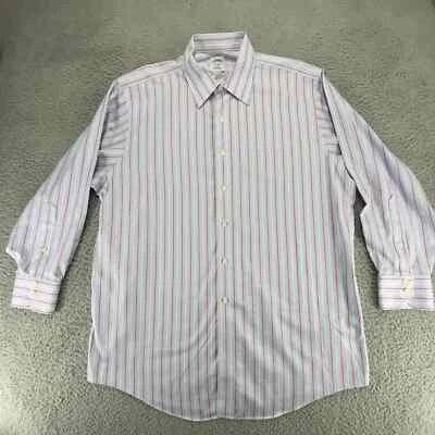 Brooks Brothers Shirt Mens 17-33 Blue Button Down Long Sleeve Preppy Pocket - Image 1 of 4