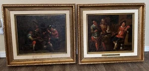 Egbert Van Heemskerck (1610-1680), 2 pares de pinturas de género holandés, óleo sobre lienzo - Imagen 1 de 12
