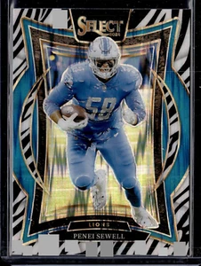 2024 Panini Select #87 Penei Sewell Zebra Stripe Shock Flash SSP Lions (56F) - Imagen 1 de 2