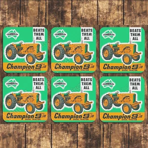 MUG COASTERS - SET OF 6 - CHAMBERLAIN 9G TRACTOR - Picture 1 of 2