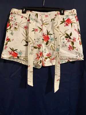 Pantalones Cortos Liz Claiborne Para Mujer Bolsillos y Cinturón Floral Talla 12 Multicolor Foto 1 de 4