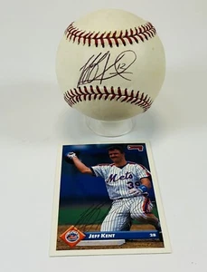 Jeff Kent American League Signed Baseball and RC Baseball Card Autographed Auto - Picture 1 of 7