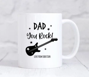 Tazza per chitarra regalo Father's Day per papà dai bambini regalo personalizzato musicista - Foto 1 di 2