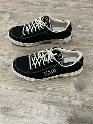Deadstock VTG KARL KANI Sneakers Hip Hop Tupac Men's Black Canvas Shoes-Sz 10.5 - Image 1 of 4