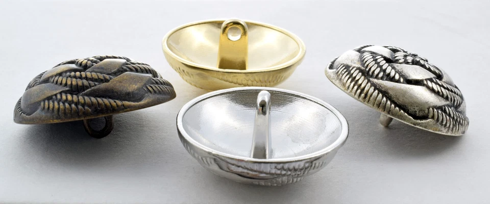 6 bottoni in metallo serie marina - CORDA INTRECCIATA - sailor buttons - Immagine 1 di 1