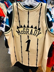 TRACY MCGRADY TORONTO RAPTORS NBA MENS MITCHEL & NESS JERSEY KHAKI PINSTRIPE - Picture 1 of 5
