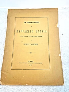 1877 RAFFAELLO SANZIO Descrito Illustrato GUSEPPE COLBACCHINI Book Venezia Italy - Imagen 1 de 4