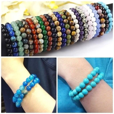 10mm Handmade Gemstone Round Beaded Stretch Bracelet Healing Balance Women - Image 1 of 4