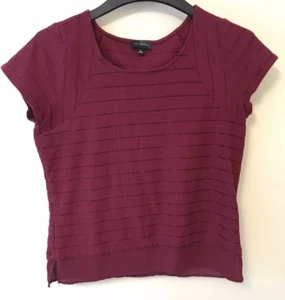 THE LIMITED SHORT SLEEVE SHIRT with SHEER BOTTOM BURGUNDY WOMEN'S MEDIUM - Picture 1 of 3