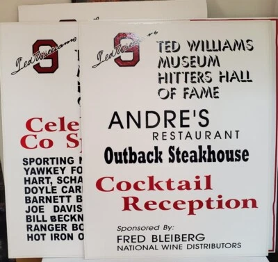 (4) Carteles RAROS 1/1 Originales Ted Williams Museum Cena Gran Inauguración 28x22 Foto 1 de 4