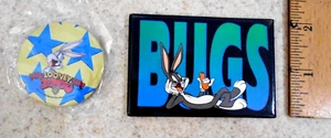 Vintage Bugs Bunny Magnet 1996 Warner Brothers Looney Tunes OSP Pub. w Pinback - Picture 1 of 3