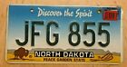 2013 NORTH DAKOTA GRAPHIC AUTO LICENSE PLATE " JFG 855 " ND PEACE GARDEN STATE 