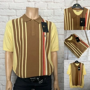Gabicci Vintage "Fellow" Short Sleeve Knitted Polo, 2XL, Butter, BNWT - Picture 1 of 8