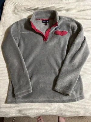🏔Patagonia Girls Re-Tool Snap-T Fleece Pullover XXL (16-18) Gray Polartec - Image 1 of 4