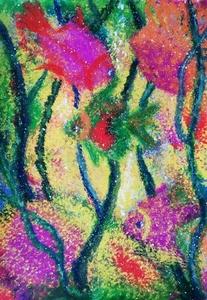 Pintura Original Pez Abstracto - Hecho a Mano Impresionismo Océano Obra de Arte 12x8" - Imagen 1 de 9