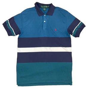Vintage Knights of the Round Table Blue Colorblock Polo Shirt - Large - Picture 1 of 4