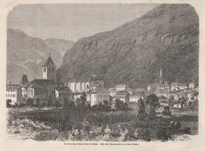 c1860 Gries-San Quirino / Gries-Quirein Südtirol Bozen Italien Holzstich-Ansicht - Imagen 1 de 1