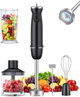 1000W 5-in-1 Immersion Hand Blender 12-Speed with Chopper Whisk and Frother - Image 1 of 4