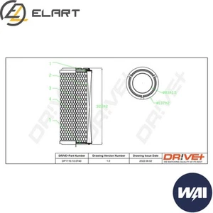 AIR FILTER DP1110.10.0740 FOR LANDINI POWERFARM/TECHNOFARM/Series60/REX ZETOR - Bild 1 von 6