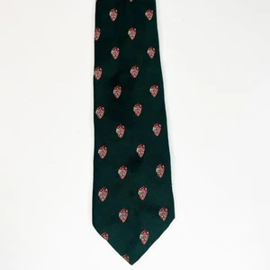Blanford Crested Clubs England Crest Print Mens Neck Tie Green Red - Picture 1 of 8