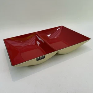 Mid Century Robex Red Melamine Divided Serving Dish Made in Italy MCM Retro - Picture 1 of 17