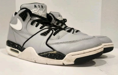 Nike Air Flight 89 Size M 12.5 1306252-027 Men's Wolf Gray/White/Black  - Image 1 of 4