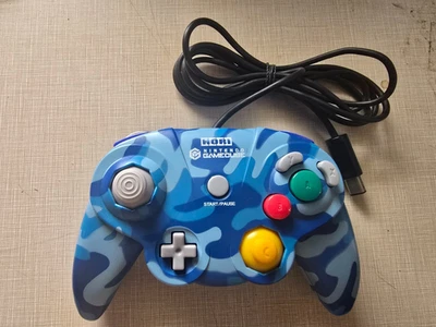 HORI Pad Cube Nintendo Gamecube Controller Blue Camo GC TESTED OK US SELLER - Image 1 of 4