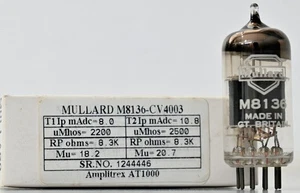 M8136 CV4003 Mullard 1960s Blur Glass Gt.Britain Amplitrex Tested Qty 1 Pc - Picture 1 of 10
