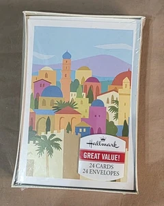 Hallmark Weihnachtskarten Jerusalem Stadtszene 24 Karten/Umschläge - Bild 1 von 3