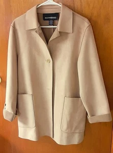 Weatherproof Garment Company Suede Jacket Womens Size Small Beige3 Button - Picture 1 of 4