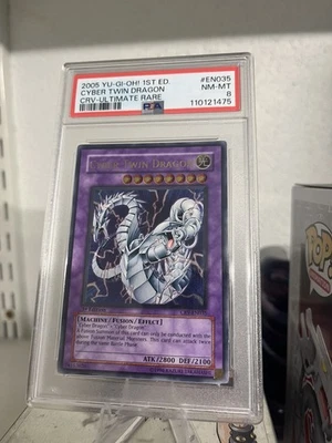 Yu Gi Oh Cyber Twin Dragon First Edition ULTIMATE RARE PSA 8 CRV-EN035  - Image 1 of 3