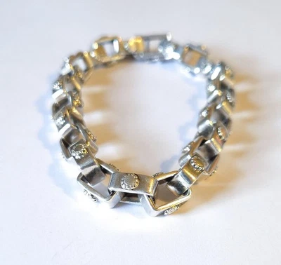 52 Gram Ecclissi Sterling Silver Men's Biker Chain Thick Bracelet 8.75" - Image 1 of 4