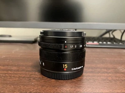 [Как новый] Panasonic LEICA DG SUMMILUX 15 мм/F1.7 ASPH. Объектив H-X015-K автофокусировка из Японии - Изображение 1 из 4