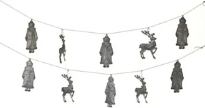 Midwest CBK Weihnachtsmann und Rentier verzinktes Metall und Sackleinen Weihnachtsgirlande 75" - Bild 1 von 1