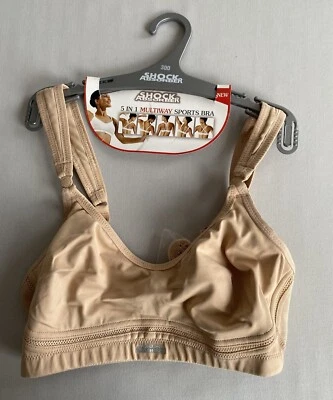 SHOCK ABSORBER BRA SZ 30D MULTIWAY 5 IN 1 SPORTS WOMENS FITNESS BEIGE LADIES - Image 1 of 4