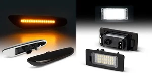 KIT 2x Frecce Laterali e Luci Targa LED Testate per BMW Serie 1 E82 E88 - Foto 1 di 7