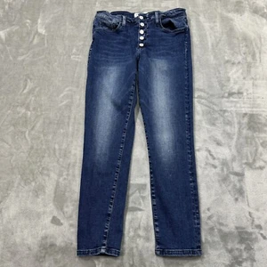 Jeans Flying Monkey donna 29 blu cropped elasticizzato lavaggio medio denim preppy city - Foto 1 di 9