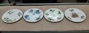 SET OF 4 HAMMERSLY & CO FRANCE CHINA SALAD DISHES 8-1/4" MIXED FLORAL PATTERN - Picture 1 of 8