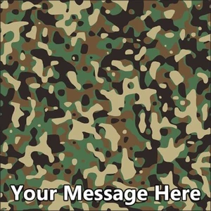 Camouflage Print Quadratisch Personalisiert Tortenaufleger Essbar Glasur Oblate Dekor Grün - Bild 1 von 19
