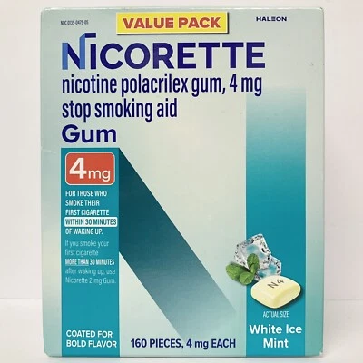 Goma Nicorette 4mg Hielo Blanco Menta 160 Piezas - EXP 04/2027 NUEVO Foto 1 de 2