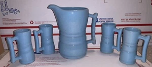 Vintage Frankoma Keramik Demitasse Tassen Becher Krug 26D & 26DC Rotkehlchen Ei blau - Bild 1 von 12