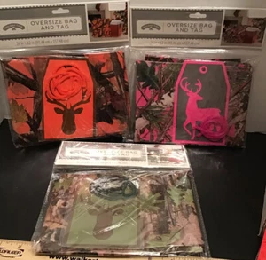 Oversize Large Gift Bag and Tag hunter deer Orange, Pink, or Green Camo 36 x 62" - Picture 1 of 10