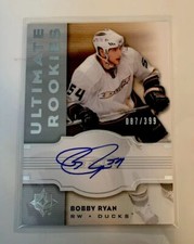 upper deck Ultimate Rookies, Autographed, Bobby Ryan, Ducks, #121, N/M Cond