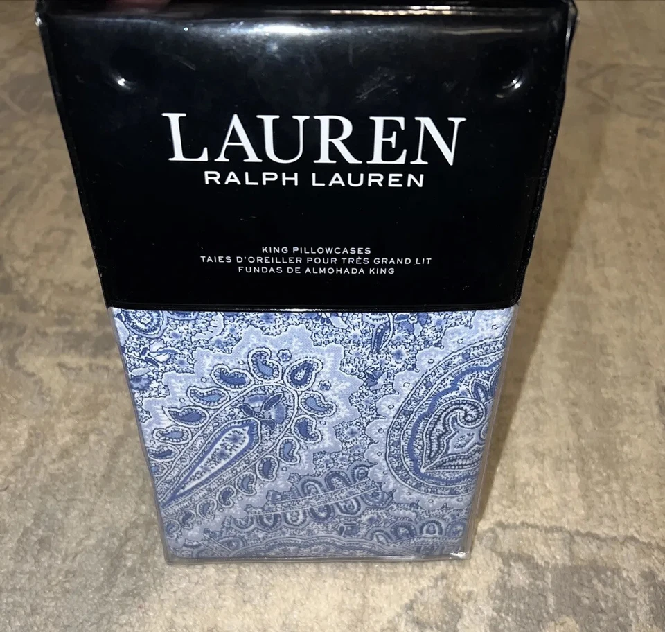 Lauren Ralph Lauren Bantry Paisley Blue Flannel King Pillowcases Pair