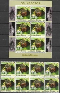 GUINE-BISSAU - 2003 MNH "INSECTOS DEL MUNDO" S/S y Bloque de 8 (E)! - Imagen 1 de 1