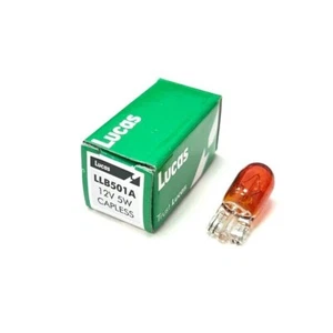 Lucas LLB501A 12 V 5W Seitenleuchte/Blinker gelb Glühbirne W5W - Original - 10er-Pack - Bild 1 von 1