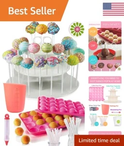 Complete Cake Pop Maker Kit - Nonstick Silicone Bakeware Set with Stand & Dec... - Picture 1 of 8