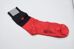 Alexander McQueen Men’s Skull Block Cotton Blend Red Socks One Size Gift - Picture 1 of 5