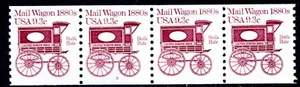 USA 1985 Transportation 9.3¢ SC #1903 Coil Line Strip of 4 Plate #2 MNH L553 - Bild 1 von 6