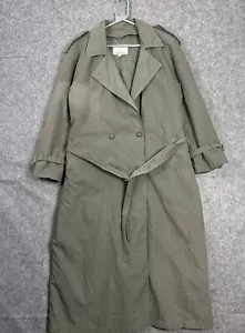 London Fog Trench Coat Womens Size 14 Long Padded Lining Double Breasted Vintage - Picture 1 of 22